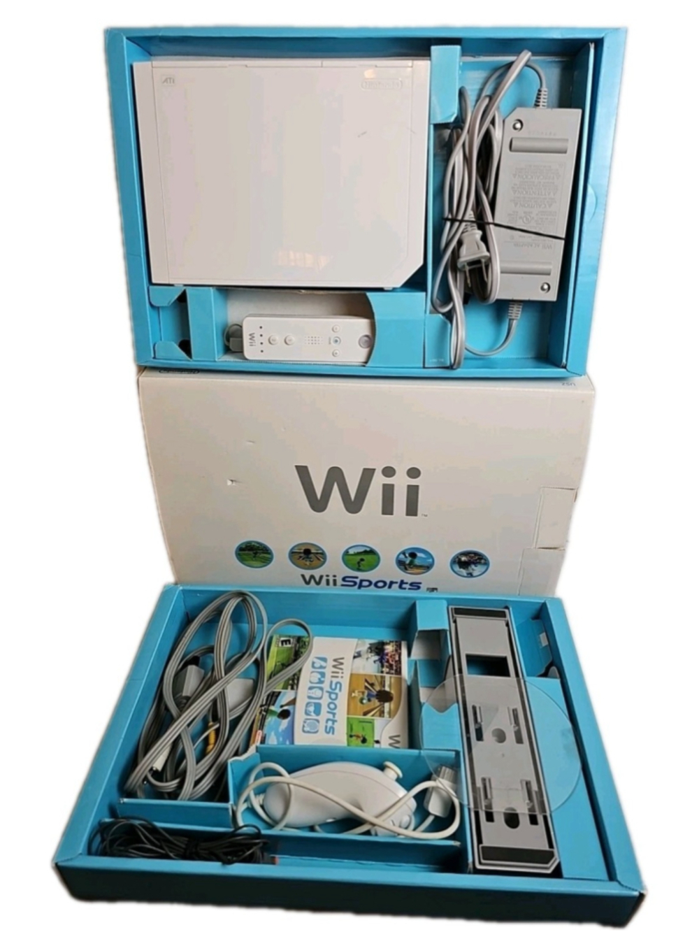 Nintendo Wii White Console Bundle In Box Wii Sports Game Included Tested Working